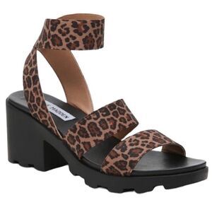 Steve Madden Soho lug  cheetah platform sandals Sz 9.5